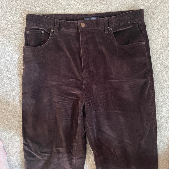 Bill Blass Women's Brown Stretch Velour Pants‎ Size 16 Regular - Picture 3 of 9
